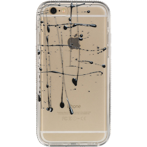 Apple iPhone 6/6S TPU Ink Splat Bling Silver Bumper Case