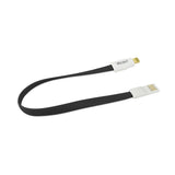 iPhone 6 Flat Magnetic Gold Plated USB Data Cable 0.7 Foot In Black