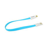 iPhone 6 Flat Magnetic Gold Plated USB Data Cable 0.7 Foot In Blue
