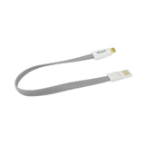 iPhone 6 Flat Magnetic Gold Plated USB Data Cable 0.7 Foot In Gray