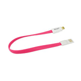 iPhone 6 Flat Magnetic Gold Plated USB Data Cable 0.7 Foot In Hot Pink