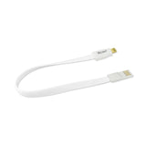 iPhone 6 Flat Magnetic Gold Plated USB Data Cable 0.7 Foot In White