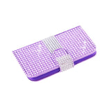 Motorola Moto G Jewelry Diamond Rhinestone Wallet Case In Purple