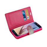 Samsung Galaxy S6 Jewelry Rhinestone Wallet Case In Pink