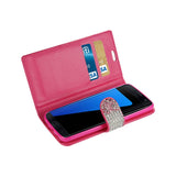 Samsung Galaxy S7 Jewelry Rhinestone Wallet Case In Pink