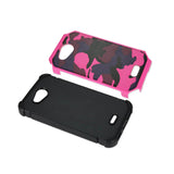 Kyocera Hydro Wave Hybrid Leather Camouflage Case In Army Pink