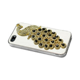 iPhone Se/ 5S/ 5 Jewelry 3D Peacock Genuine Leather Case In Black