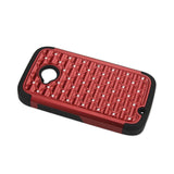 Motorola Moto E (2015) Hybrid Heavy Duty Jewelry Diamond Case In Black Red