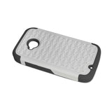 Motorola Moto E (2015) Hybrid Heavy Duty Jewelry Diamond Case In Black White