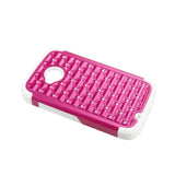 Motorola Moto E (2015) Hybrid Heavy Duty Jewelry Diamond Case In White Hot Pink