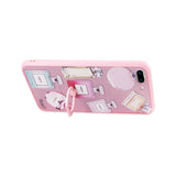 iPhone 7 Plus Perfume Design Clear Case With Rotating Ring Stand Holder In Pink