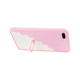 iPhone 7 Plus Sexy Lace Tpu Case With Rotating Ring Stand Holder In Pink