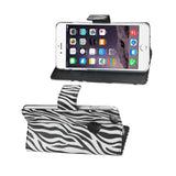iPhone 6 Plus 3-In-1 Animal Zebra Print Wallet Case In Black