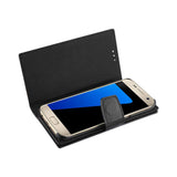 Samsung Galaxy S7 Genuine Leather Rfid Wallet Case In Black