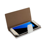 Samsung Galaxy S7 Genuine Leather Rfid Wallet Case In Ivory