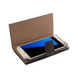 Samsung Galaxy S7 Genuine Leather Rfid Wallet Case In Umber
