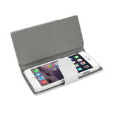 iPhone 6 Genuine Leather Wallet Case With Open Thumb Cut In Ivory