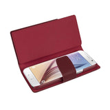 Samsung Galaxy S6 Genuine Leather Wallet Case With Open Thumb Cut In Burgundy