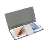Samsung Galaxy S6 Genuine Leather Wallet Case With Open Thumb Cut In Ivory
