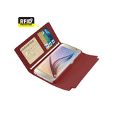 Samsung Galaxy S6 Genuine Leather Rfid Wallet Case And Metal Buckle Belt In Burgundy