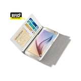 Samsung Galaxy S6 Genuine Leather Rfid Wallet Case And Metal Buckle Belt In Ivory