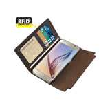 Samsung Galaxy S6 Genuine Leather Rfid Wallet Case And Metal Buckle Belt In Umber