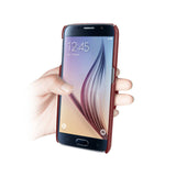 Samsung Galaxy S6 Genuine Leather Hand Strap Case In Burgundy