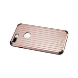 iPhone 7 Plus Rugged Metal Texture Hybrid Case With Ridged Back In Black Rose Gold