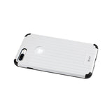 iPhone 7 Plus Rugged Metal Texture Hybrid Case With Ridged Back In Black White
