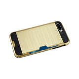 iPhone 7 Plus Slim Armor Hybrid Case With Card Holder In Gold