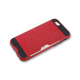 iPhone 6 Slim Armor Hybrid Case With Card Holder In Red