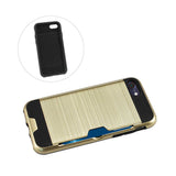 iPhone 7 Slim Armor Hybrid Case With Card Holder In Gold