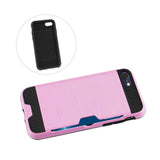 iPhone 7 Slim Armor Hybrid Case With Card Holder In Pink