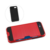 iPhone 7 Slim Armor Hybrid Case With Card Holder In Red