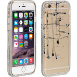 Apple iPhone 6/6S TPU Ink Splat Bling Silver Bumper Case