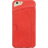 Apple iPhone 6/6S Wallet Case Red TPU W/ Leather Card Slot 