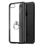 Apple iPhone7 Diamond Jewel Transparent TPU Ring Case