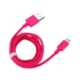  Braided Micro USB Data Cable 3.3Ft In Hot Pink