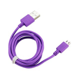  Braided Micro USB Data Cable 3.3Ft In Purple