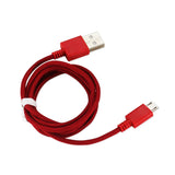  Braided Micro USB Data Cable 3.3Ft In Red