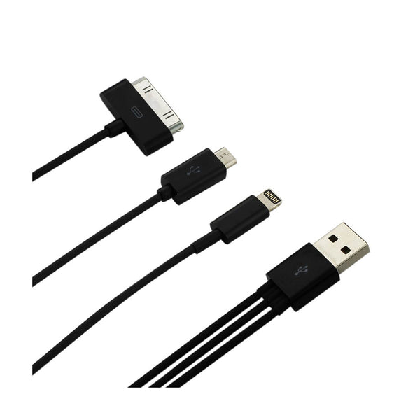 iPhone 4G/ iPhone 5/ iPhone 6 And Micro USB Trio 3-In-1 USB Data Cable 0.58Ft