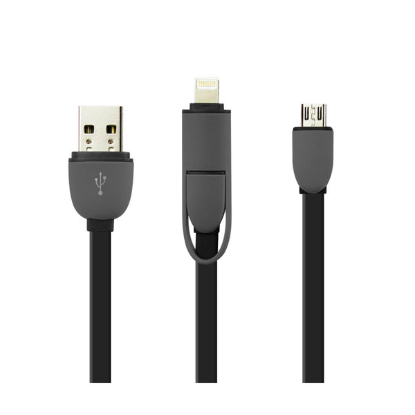 iPhone 6 And Micro USB Flat Cable 3.2Ft 2-In-1 USB Data