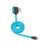  Micro USB Piggyback Flat Liberator USB Cable 3.2Ft In Blue