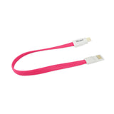  Flat Magnetic Gold Plated Micro USB Data Cable 0.7 Foot In Hot Pink