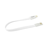  Flat Magnetic Gold Plated Micro USB Data Cable 0.7 Foot In White