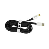  iPhone 6 Flat USB Gold Plated Data Cable 3.9Ft With Cable Tie In Black