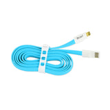  iPhone 6 Flat USB Gold Plated Data Cable 3.9Ft With Cable Tie In Blue