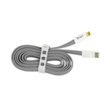  iPhone 6 Flat USB Gold Plated Data Cable 3.9Ft With Cable Tie In Gray