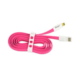  iPhone 6 Flat USB Gold Plated Data Cable 3.9Ft With Cable Tie In Hot Pink