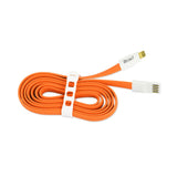  iPhone 6 Flat USB Gold Plated Data Cable 3.9Ft With Cable Tie In Orange